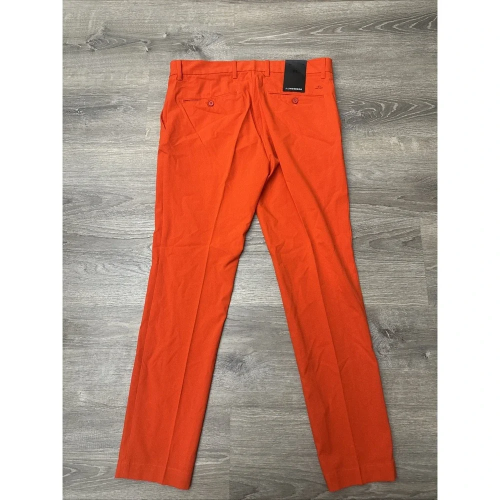 J Lindeberg High Vent Pants Fiery Red Golf Pants Men's 33x32